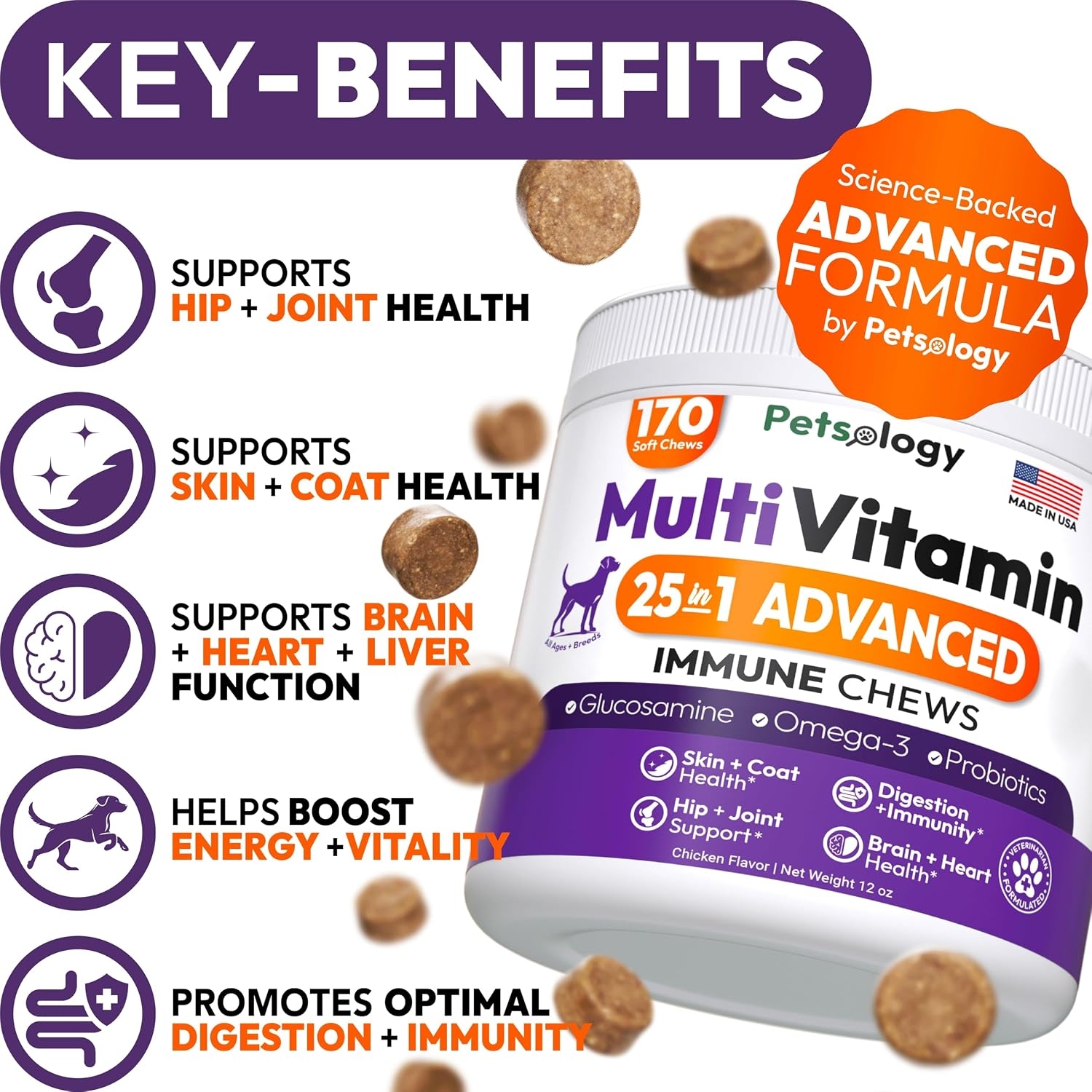 Dog Vitamins and Supplements 250 Chews