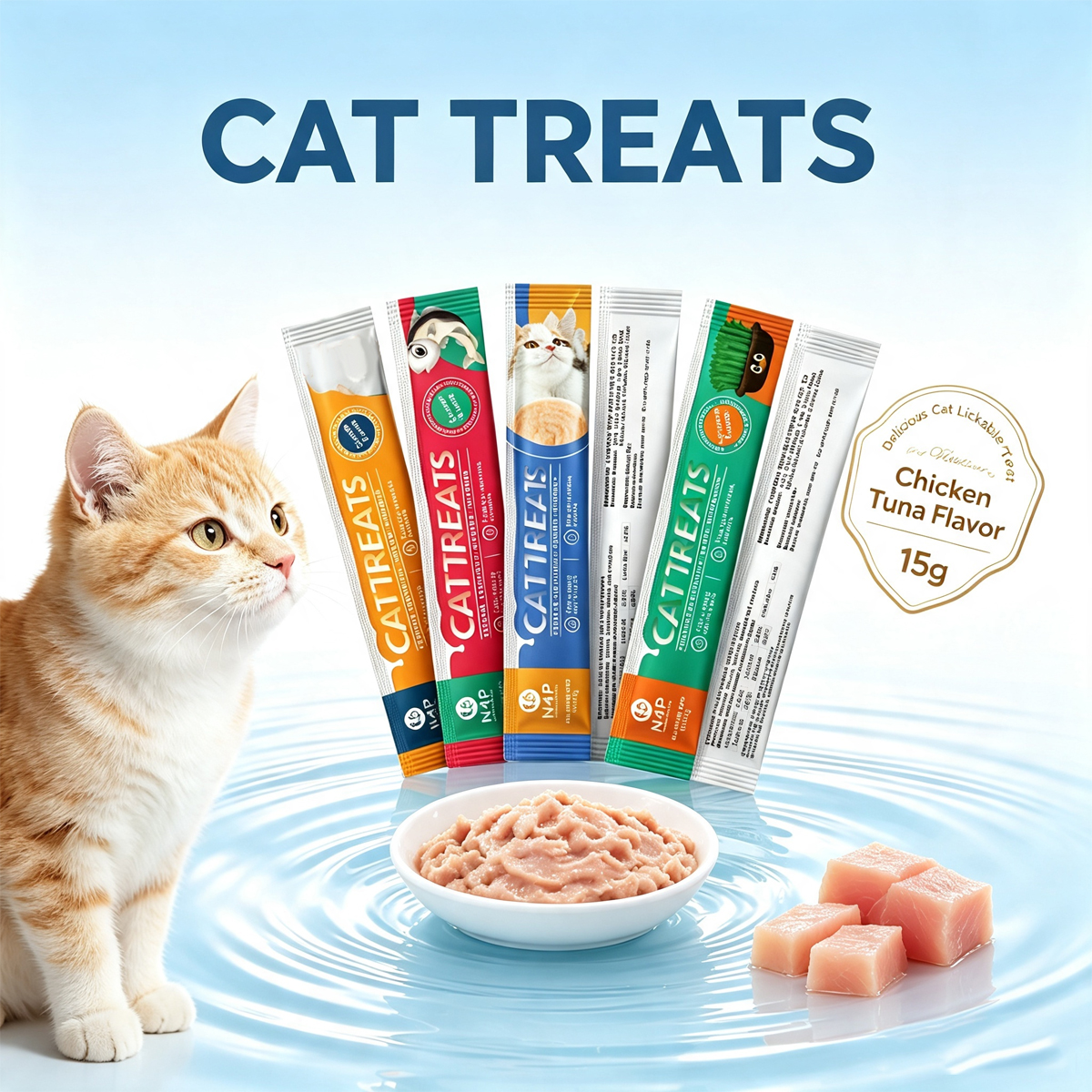 15g/Stick 3-Flavor Variety Pack Cat Treat Sticks(图1)