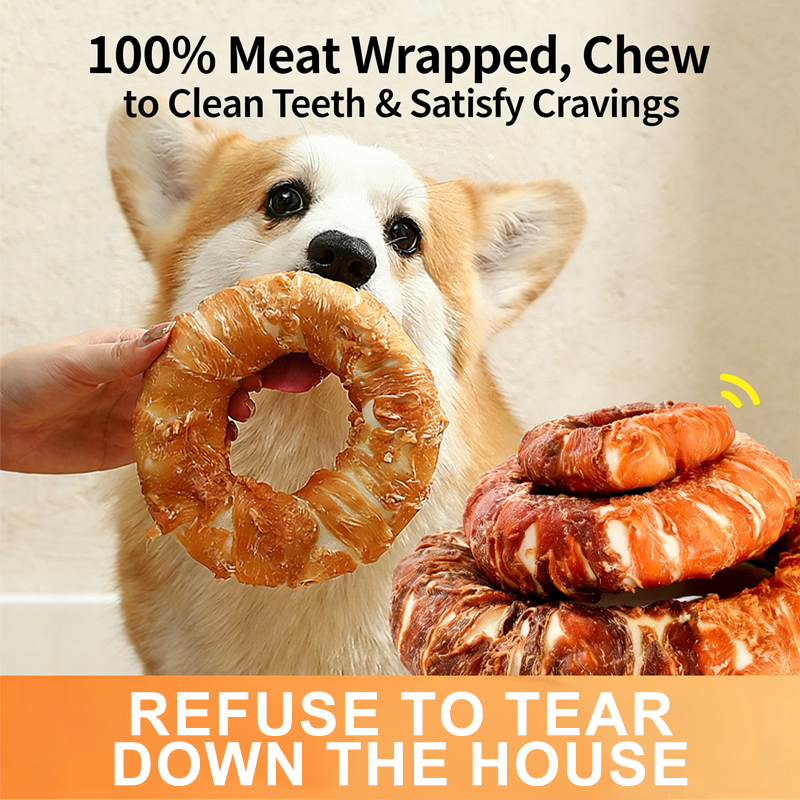 Dog Chicken Rawhide Donut Treats