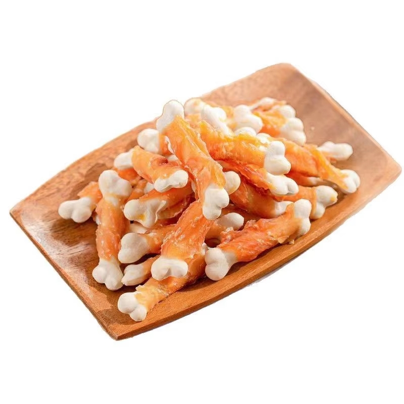 Chicken wrapped chew bones