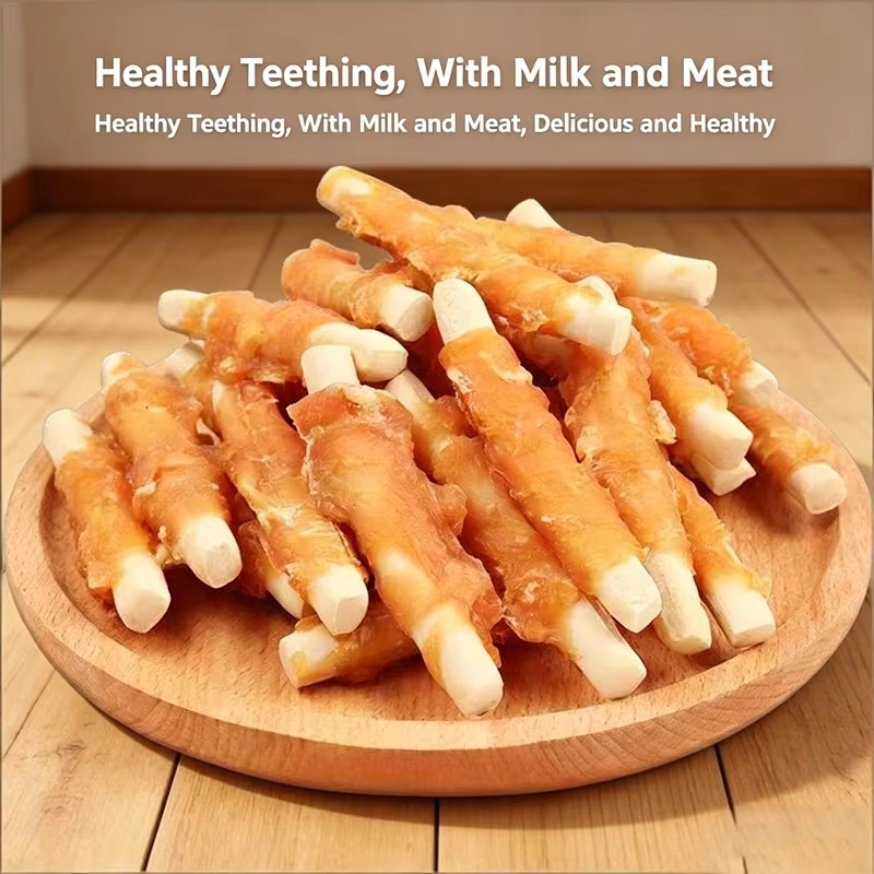 Chicken wrapped chew bones