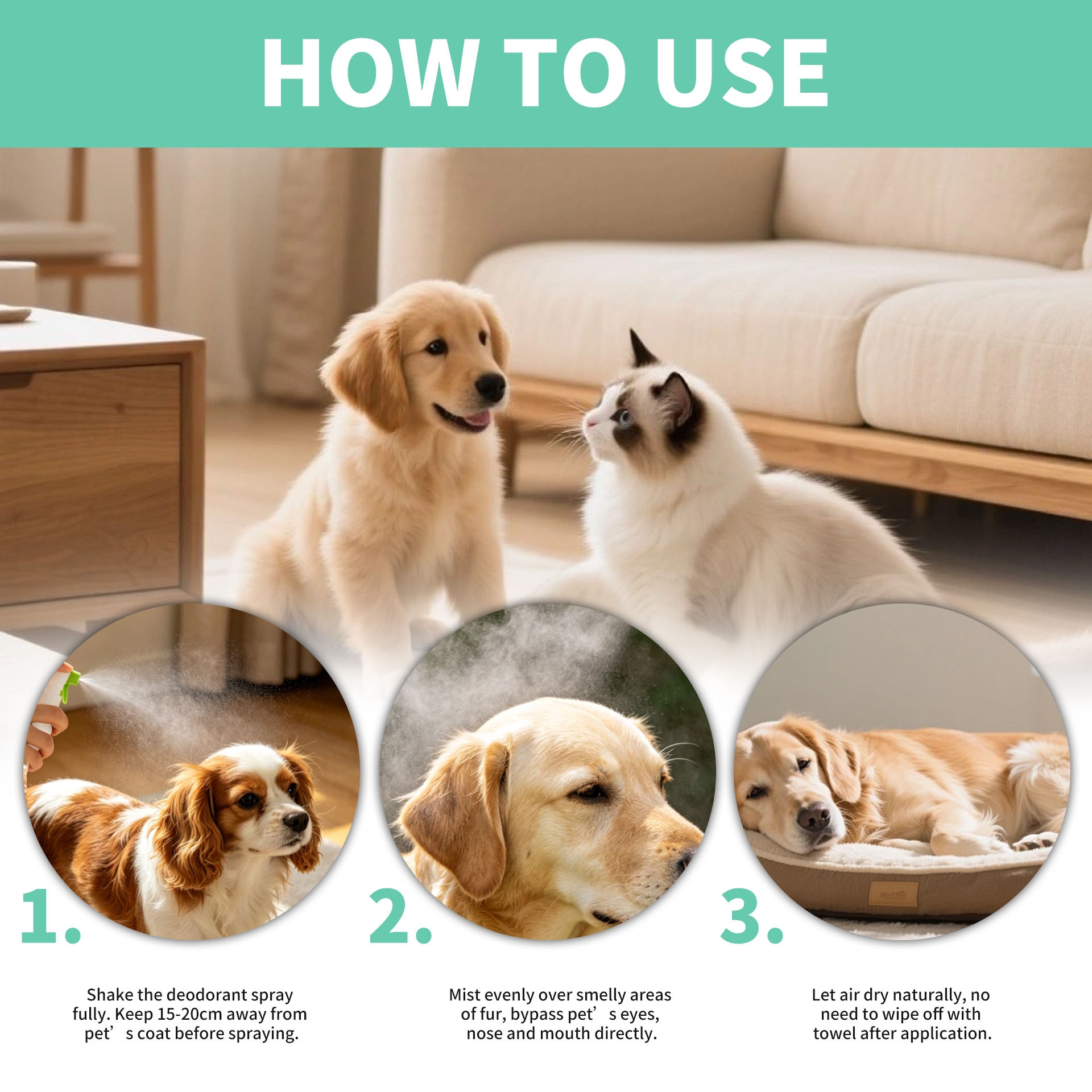 Pet Odor Eliminator Spray with Essential Oils