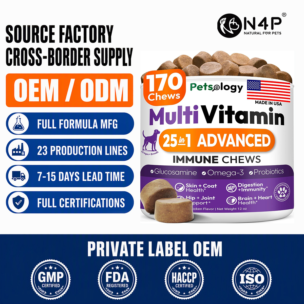 Dog Vitamins and Supplements 250 Chews