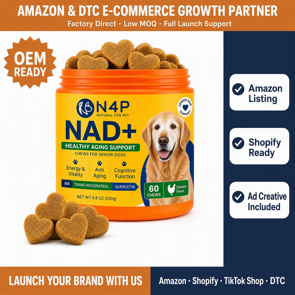 Chicken Flavor NAD+ Booster Chews for Senior Dogs