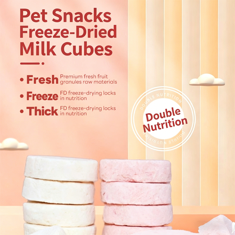 Freeze-Dried Pet Food Fruit & Milk Cheese Cubes